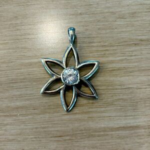 Sterling Silver Silpada CZ Center Flower Pendant